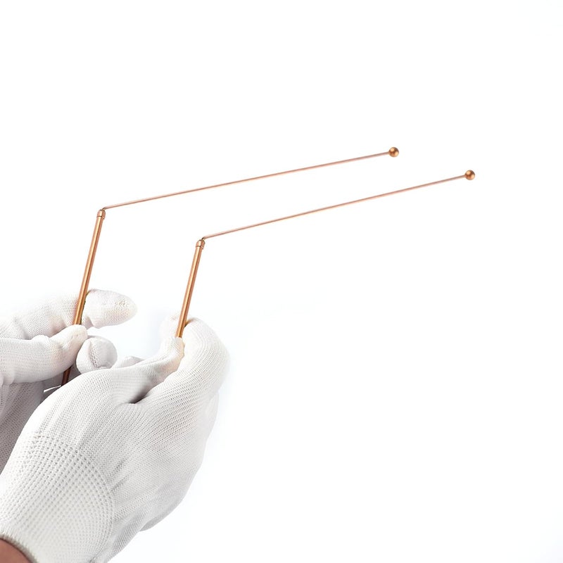 Xmpmrb عصي البحث عن المياه النحاسية - 99.9% نحاس نقي 2PCS عصي البحث + قفازات - لأدوات صيد الأشباح، البحث عن المياه، الكنز، العناصر المدفونة، إلخ - Image 2